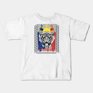 Tribal line Art Tiger / Baybayin word Hinirang (Appointed/Designee) Kids T-Shirt